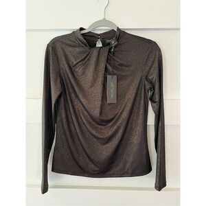 New Rachel Zoe Gold and Black formal fancy Blouse size XS